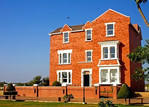 Red-brick replica of India House, London, at the Kranti Teerth memorial in Mandvi